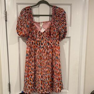 Jessica Simpson Pink and assorted color darling Puff Sleeve Dress